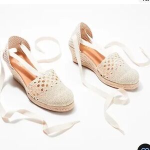 New Pinaz Knit Ankle Wrap Espadrille Sandals size 8.5-9